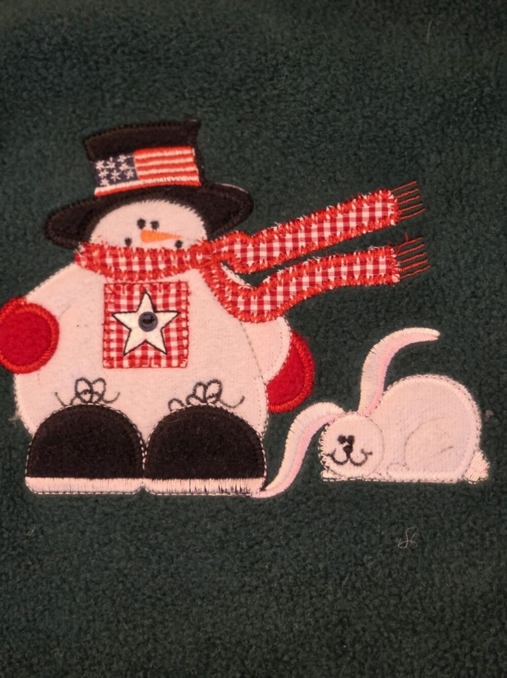 C.D. Sport Too Vintage Green Fleece Snowman Mouse Holiday Pullover 1X - Picture 10 of 14